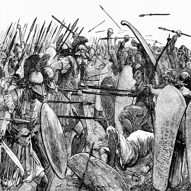 古代ギリシャ兵とペルシャ兵の戦い
