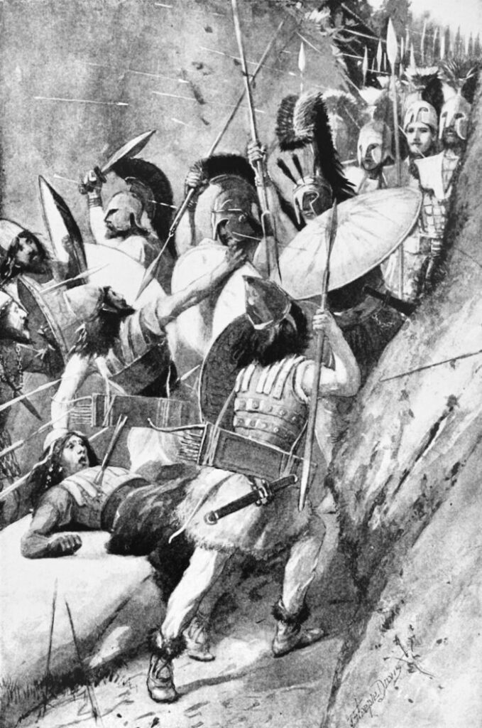 テルモピュライの戦いのイメージ図